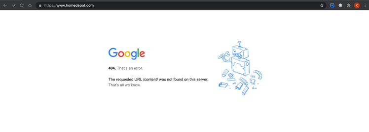 Google 404 エラーページ