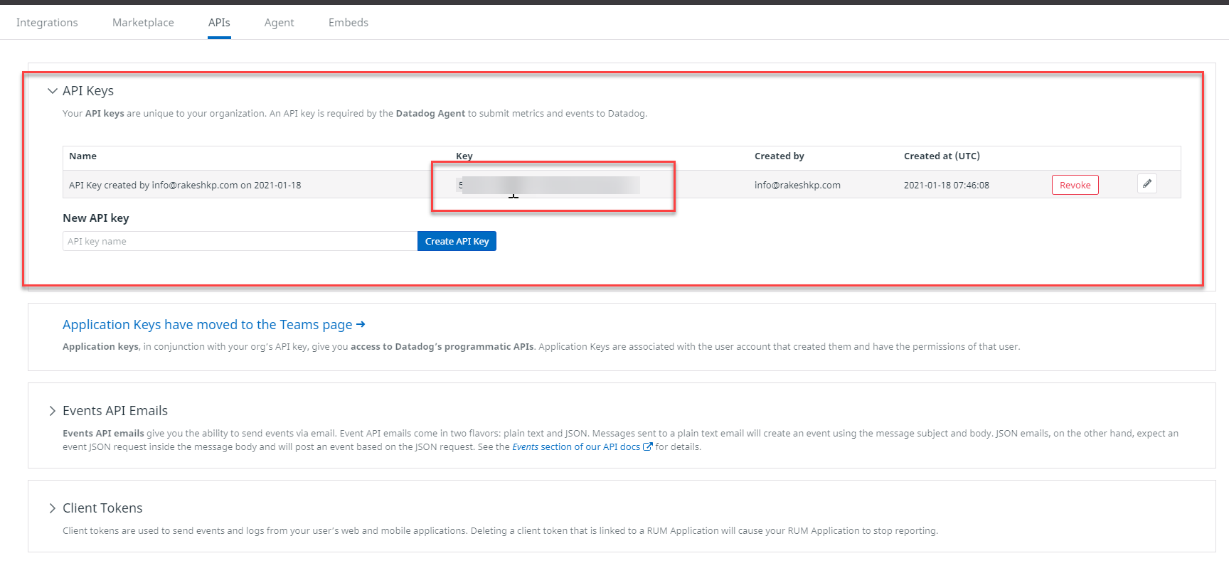 Datadog API Key